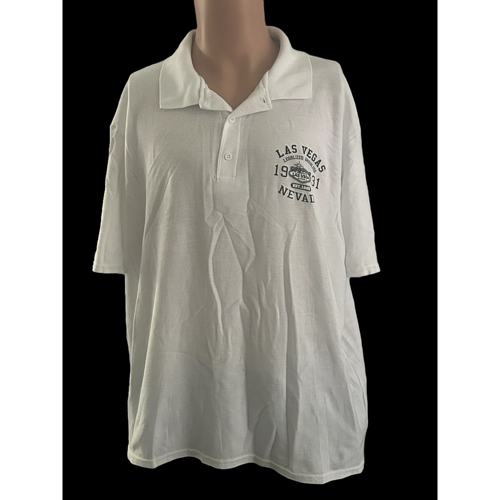 Las Vegas "Legalized Gambling 1931" Men's XL White Polo Poker Gambling